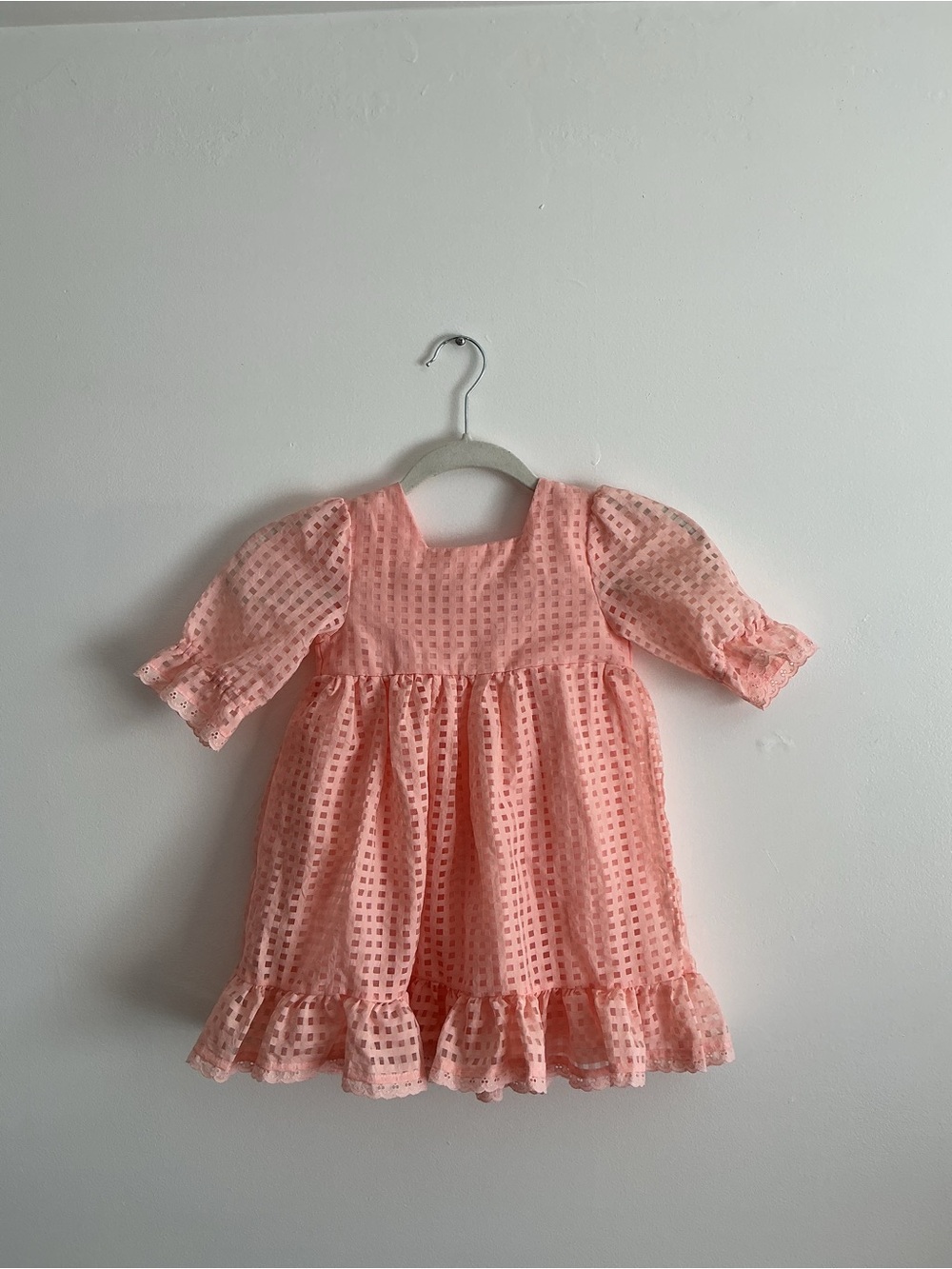 Girls Pink Puff Sleeve Formal Dress – Size 3T – Like New